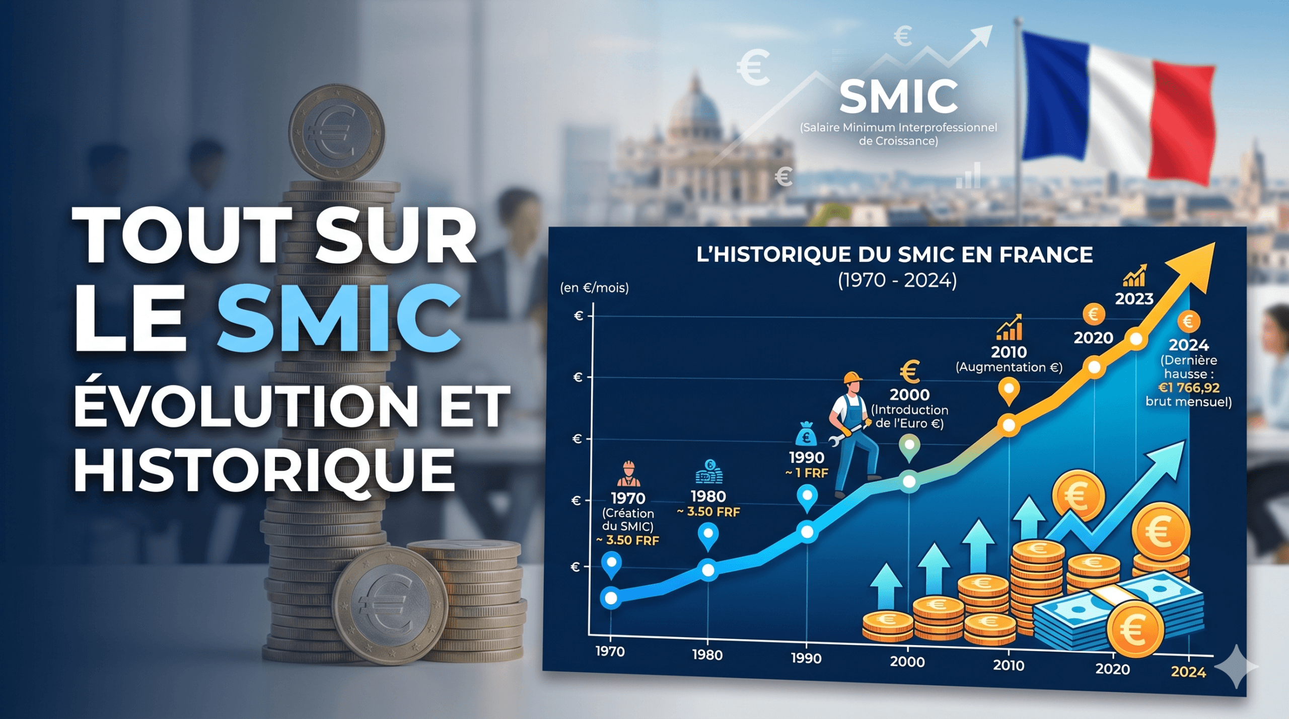 SMIC 2026 : montant net, brut et historique des revalorisations