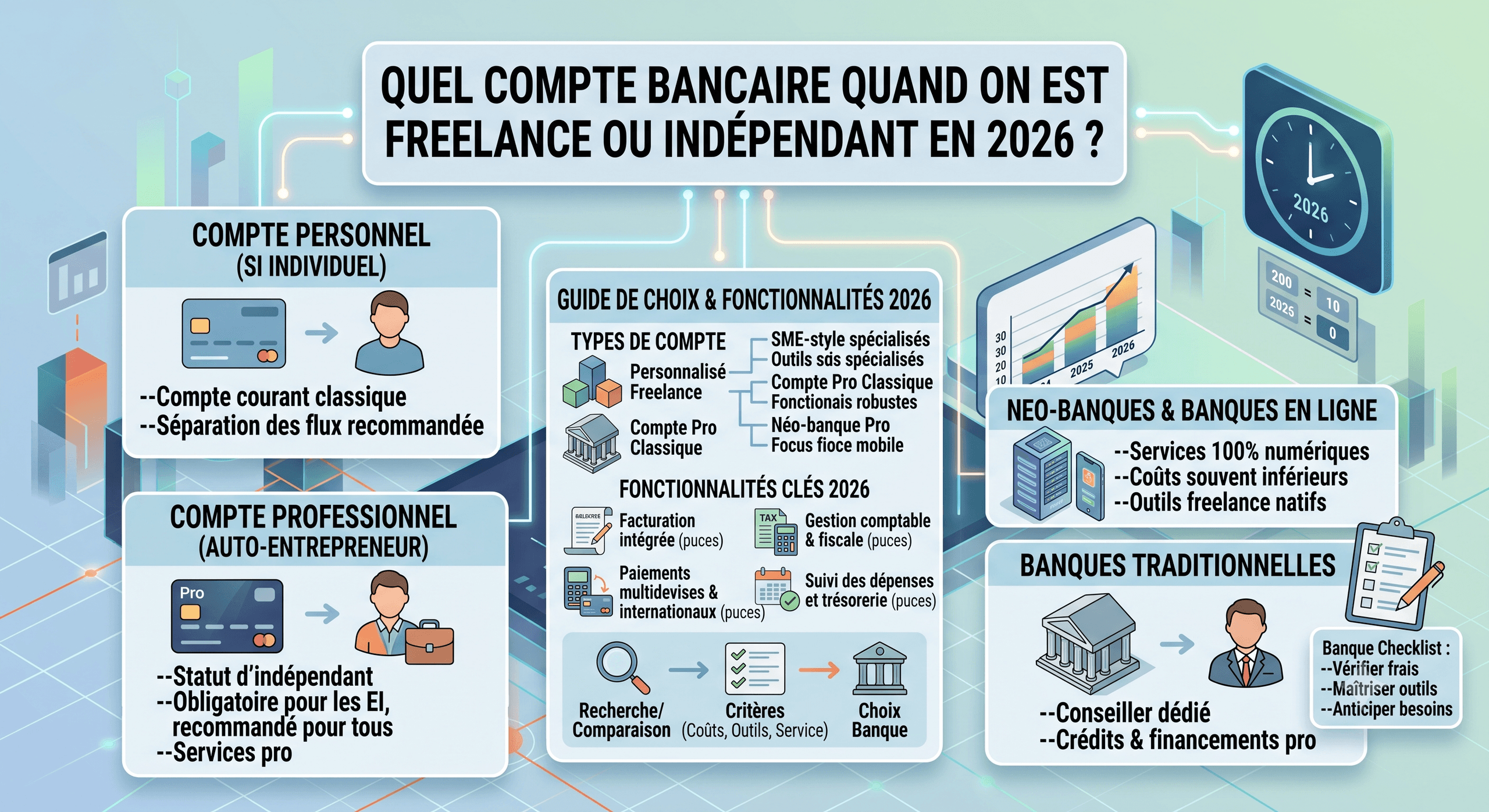 Quel compte bancaire quand on est freelance ou indépendant en 2026 ?